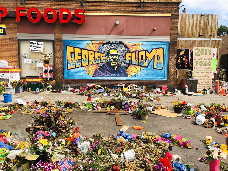 An informal memorial outside Cup Foods